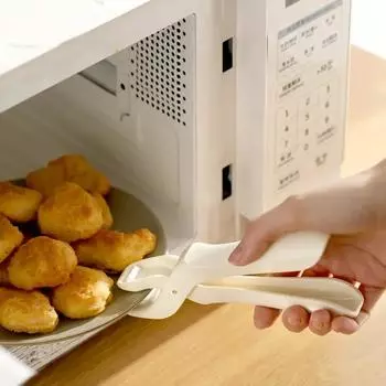 Кухонные щипцы, термостойкие, антиожоговые, зажим для миски, нескользящий защитный захват для противня, сервировочный инструмент для приготовленных на пару овощей белый