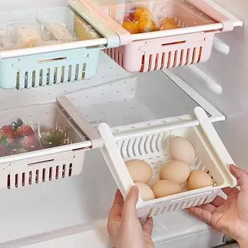 Кухонный ящик для хранения фруктов и еды, пластиковый прозрачный органайзер для холодильника, выдвижной ящик под полку, держатель для ящика, ящик для холодильника apricot
