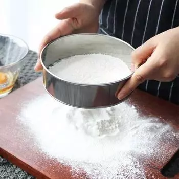 Кухонный сетчатый сито для муки, круглое сито для муки из нержавеющей стали, сита для муки