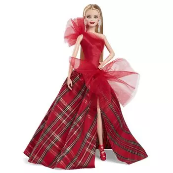 Кукла Barbie Holiday Barbie Blonde Dress Up Signature BLACK Dress Up Doll Возраст 6 лет и старше Красный HRM61 Кукла/Дом