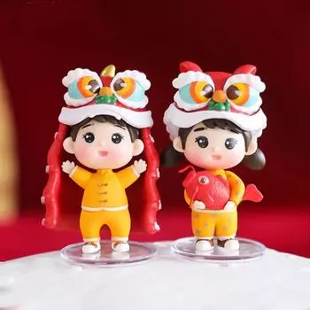 Кукла для танца льва для мальчика и девочки, китайский стиль, украшения для танца льва, весенний фестиваль