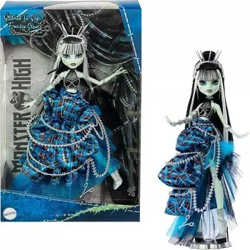 Кукла Monster High, коллекционная одежда Frankie Stein s Style Stitch, платье в синюю клетку от кутюр и аксессуары, вдохновленные шитьем (Эксклюзив Амазонки)