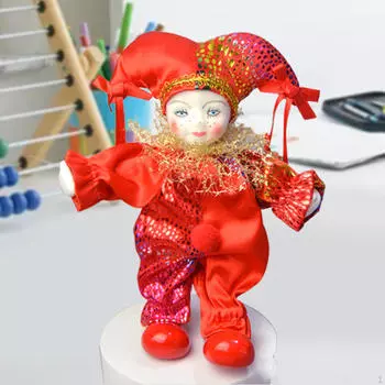 Кукла-шут, кукла-арлекин, раскрашенное лицо с костюмом, домашний декор, настольное украшение 7,09 для комнаты