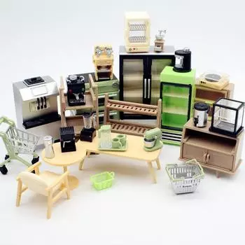 Кукольный домик, сетка, пространство, мини-чайный столик, микросцена, модель, сделай сам, гостиная, семейные игрушки, кукла, девочка, подарок, кукольная мебель, аксессуары one size
