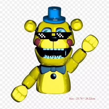 Кукольный Золотой Фредди Five Nights At Freddy s 2 Five Nights At Freddy, термонаклейки для одежды, футболка, сумка, теплопередающие наклейки, железные нашивки
