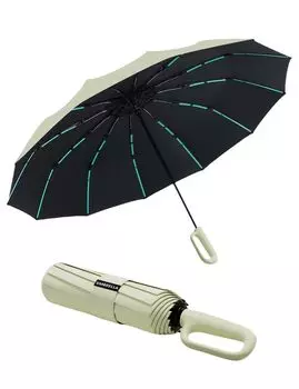 Kumomi Folding Automatic Suitable for Sun and Super UV Heat Complete Light Skin 72 Fiberglass Carabiner Typhoon and Rainy Season Heavy Rain Large зелёный