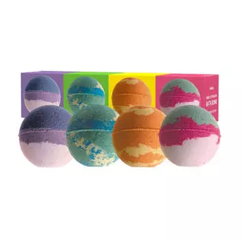 Kundal Bubble & Sparkling Bath Bomb Space Collection Набор из 4 и 8 предметов 4 Pieces Set