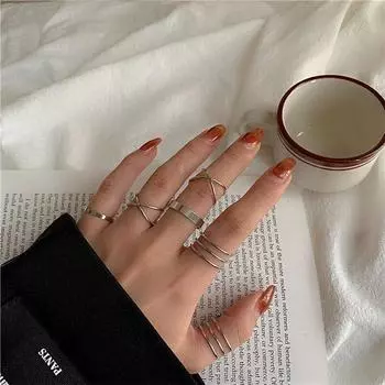 KunJoe Винтажный набор колец в стиле бохо для женщин, панк-минималистские золотые/черные геометрические металлические кольца для вечеринок, бижутерия для женщин