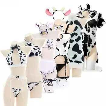 Купальник серии Cow, боди, бикини, униформа горничной, летний пляжный купальник для девочек Kawaii, юбка, комплект униформы для косплея One Size