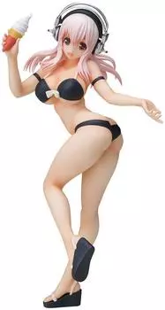 Купальник Super Sonico, масштабная сборная фигурка из ПВХ, окрашенная в белый цвет, версия. 1/12 чёрный