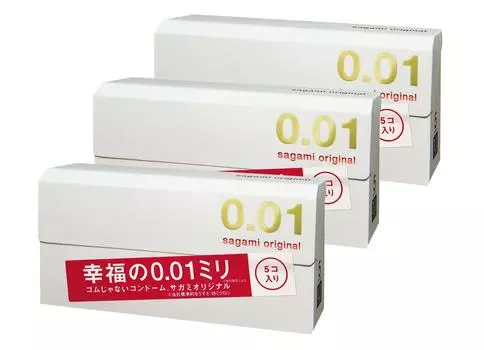 купить Презервативы Sagami Original 001 тонкие полиуретановые 5 шт. x 3 [Старый товар] [Набор оптом] 0,01 мм