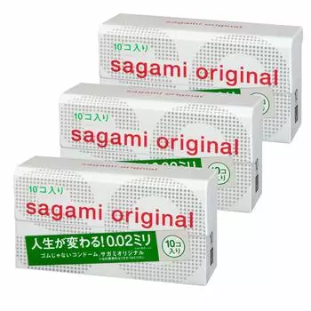 купить Презервативы Sagami Original 002 тонкие полиуретановые 10 шт. x 3 [оптовый набор] 0,02 мм