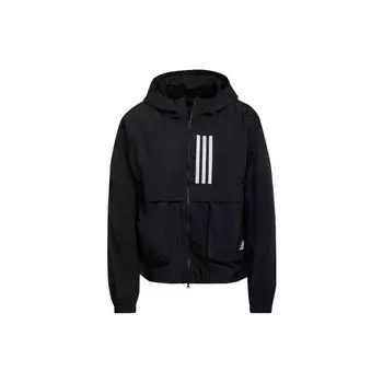 Куртка Adidas Color Block Striped Logo Print Hooded Jacket Women Jackets Black GT9754 M