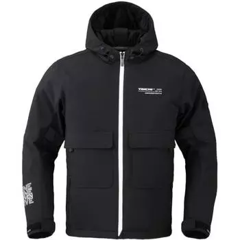 Куртка для езды на велосипеде RS TAICHI Bike Wear, осенне-зимняя, ветрозащитная, защита от холода, встроенная защита CE, эластичная, мягкая, с капюшоном RSJ732, цвет черный/белый, размер L
