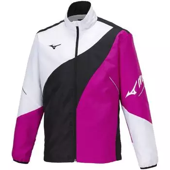 Куртка для тенниса Active Warmer, сохраняющая тепло, водоотталкивающая, 62MEA502, черный x розовый XL [Mizuno]