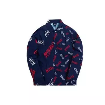 Куртка Kith x Coca-Cola x Mitchell & Ness Coke Coaches Темно-синяя верхняя одежда унисекс Синяя MNBFJKKM19024-BLUE L