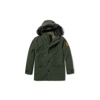 Куртка мужская Timberland Outdoor 3-в-1 с капюшоном и логотипом средней длины, зеленая A2BBE-U31 XS