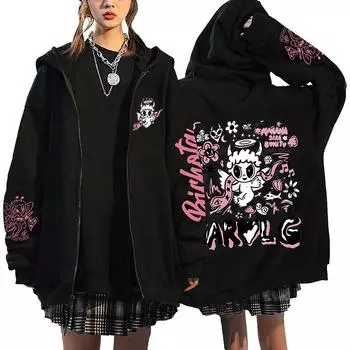 Куртка на молнии Karol G Bichota Print Hip Hop Streetwear Manana Sera Bonito Толстовки Свободные повседневные флисовые толстовки Одежда Y2K S