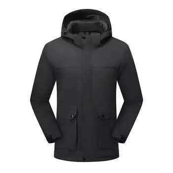 Куртка Outdoor Integrated Fleece Waterproof и Windproof для мужчин и женщин, теплая и утолщенная куртка, комбинезон L чёрный