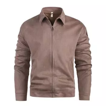 Куртки King Billion Original Design Suede для мужчин Продано Цветной отложной воротник Осенне-зимнее пальто Теплая ветровка Приталенная мужская куртка на молнии US S темно-серого