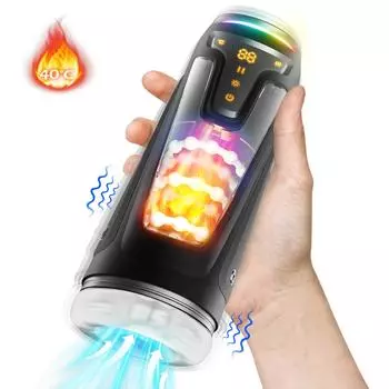 Kushor LED Автоматический Мужской Мастурбатор Товары 19 Режимов Толкающий Нагревающий Минет Сосущий Машина Вагинет Мужчины Секс Игрушки Взрослые 18