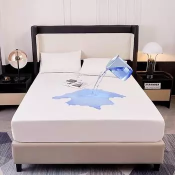 Kuup Safe Waterproof Mattress Protector Soft Comfortable Breathable Solid Color Fitted Bedding Cover No Pillowcases Included Pillowcases 50x75cm