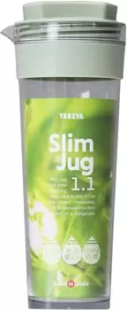 Кувшин Takeya Slim Jug Green Совместим с кипящей водой Можно размещать горизонтально Совместим с дверным карманом холодильника Бутылка для холодной воды 1,1 л