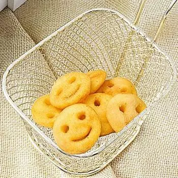 Квадратная корзина для картофеля фри из нержавеющей стали, сетка, кухонные принадлежности для жарки, дуршлаг, фритюрница для мини-чипсов, корзина для жарки, сито чёрный