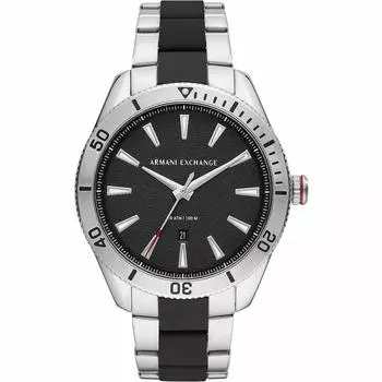 Кварцевые часы Armani Exchange Ремешок из нержавеющей стали Черный Кварц AX1824, и Серебристый, Мужской Стандартный, Наручные часы.