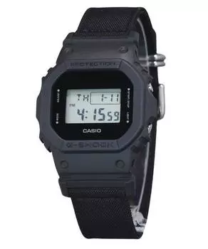 Кварцевые мужские часы Casio G-Shock Digital Eco с тканевым ремешком DW-5600BCE-1 200M чёрный