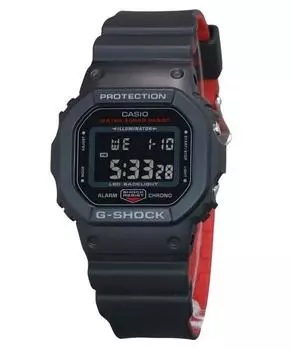 Кварцевые мужские часы Casio G-Shock Digital с полимерным ремешком DW-5600UHR-1 200M чёрный