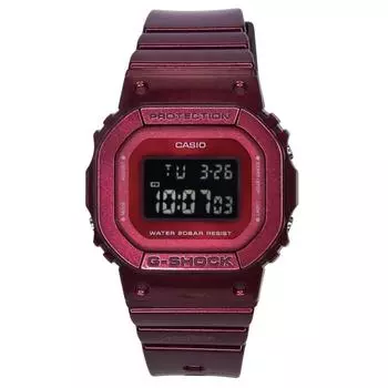Кварцевые женские часы Casio G-Shock Digital с полимерным ремешком GMD-S5600RB-4 200M бордовый
