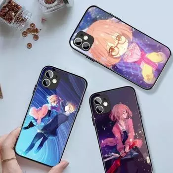 Kyokai No Kanata Phone Case For IPhone 14 13 12 11 XS X 8 7 6 Plus Mini Pro Max SE 2022 Black PC TPU Glass Phone Cover iPhone 14