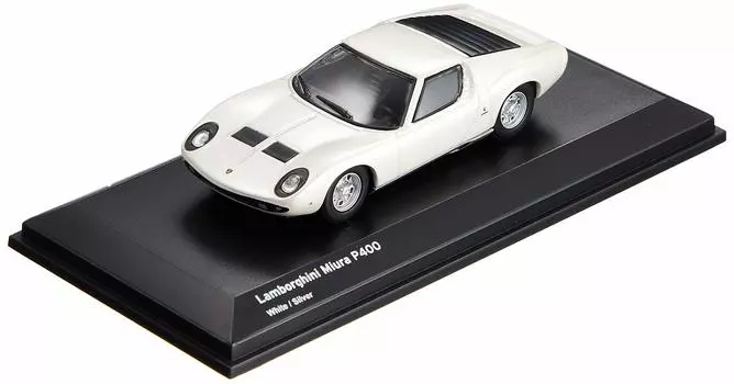 Kyosho Bunka Original Scale Mini Car Series Lamborghini Miura P400 Finished Product 1/64 White/Silver белый