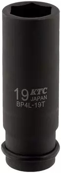 Kyoto Machinery Tools Impact Wrench Socket Thin 19mm BP4L19TP (KTC) 12.7mm (1/2 inch) (Deep Wall)