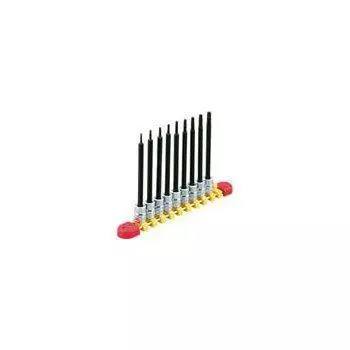 Kyoto Machinery Tools Long Torx Bit Socket Set of 9 TBT2L09T (KTC) 6.3mm (1/4 inch) T-type Set,