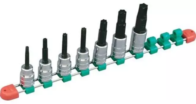 Kyoto Machinery Tools Long Torx Bit Socket Set of 7 TBT4L07T (KTC) 12.7mm (1/2 inch) T-type Set,