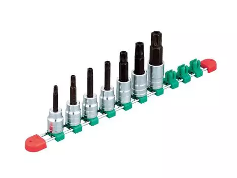 Kyoto Machinery Tools Torx Bit Socket Set of 7 TBT407TH (KTC) 12.7mm (1/2 inch) T-type Tamper-proof Set,