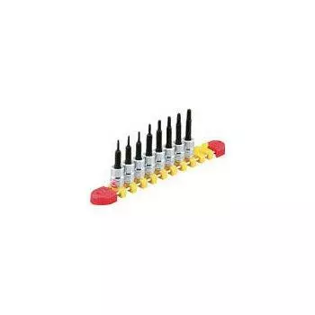 Kyoto Machinery Tools Torx Bit Socket Set of 8 TBT208TH (KTC) 6.3mm (1/4 inch) T-type Tamper-proof Set,