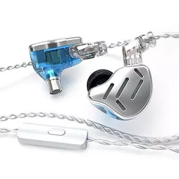 KZ ZAX wired earphones Equipped with 10mm PEK dynamic driver original balanced armature driver Independently developed metal face plate resin casing