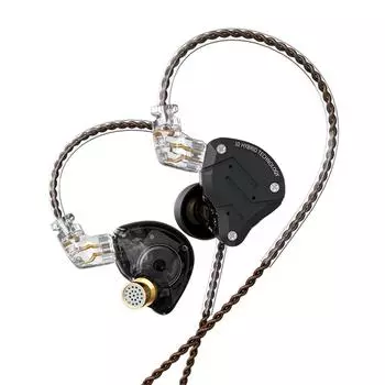 KZ ZS10 Pro 3,5 мм проводные наушники-вкладыши 1DD + 4BA гибридные Hi-Fi музыкальные наушники спортивная гарнитура 2-контактный No Mic чёрный