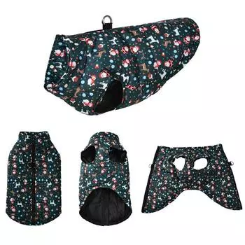 L-5XL Christmas Dog Winter Jacket For Cold Weather Waterproof Snow Clothes Windproof Pet Dog Hoodie For Large Dogs Pet Clothing L красный