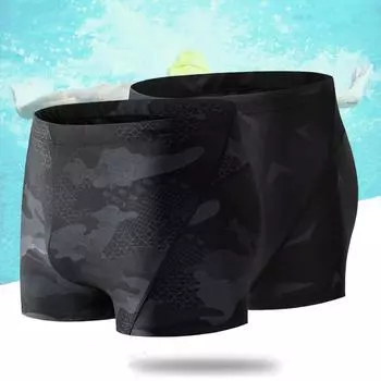 (L-5XL)Мужские купальники для взрослых, быстросохнущие плавки, камуфляжные дышащие шорты для серфинга, тренировочные шорты для водного спорта с кепкой/шляпой