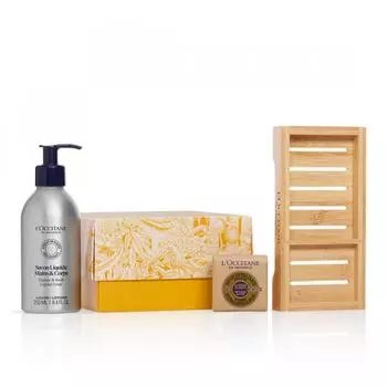 L Occitane 2024 праздничный набор мыла из резины для рук и тела жидкое мыло Verbena Extra Gentle Soap Bamboo мыльница