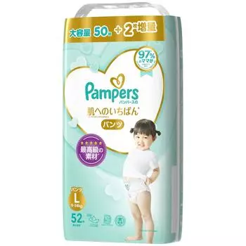 L Pampers лучшее для кожи 52 шт [размер трусиков] подгузники, (9~14 кг), синий