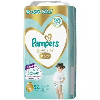 L Pampers лучшее для кожи 52 шт [размер трусиков] подгузники, (9~14 кг),