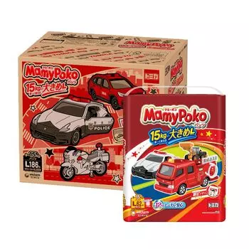 L Подгузники Mamy Poko Pants 186 штук x Tomica Plarail Design Project [Размер брюк] (9~15 кг) (62 3) [Элемент дела] белый