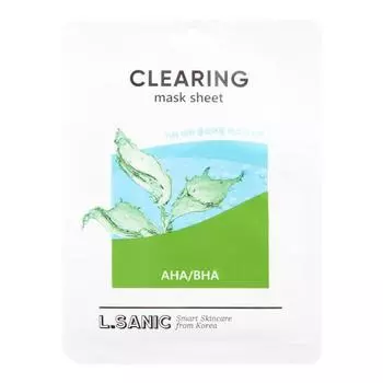 L.SANIC AHA/BHA Clearing Mask Sheet Тканевая маска с AHA/BHA кислотами для очищения пор