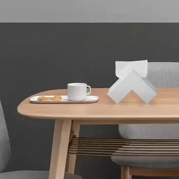 L-shaped Right Angled Tissue Box with Two Sides for Home Restaurant Tabletop Creative Minimalist Style Paper Box Decoration белый