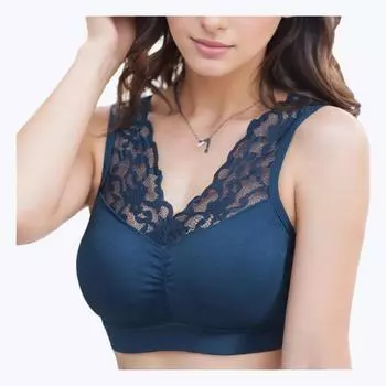 L-XXL Женский бесшовный сексуальный кружевной бюстгальтер с бесшовным эффектом на спине, нижнее белье с эффектом пуш-ап, спортивный бюстгальтер для бега, удобный топ-браслет с бретельками L красный